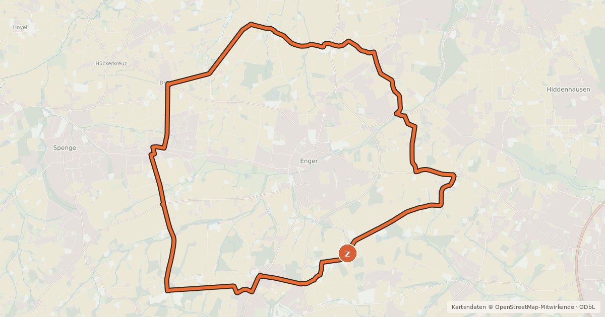 Kartenübersicht der Radroute Heuerlingsroute