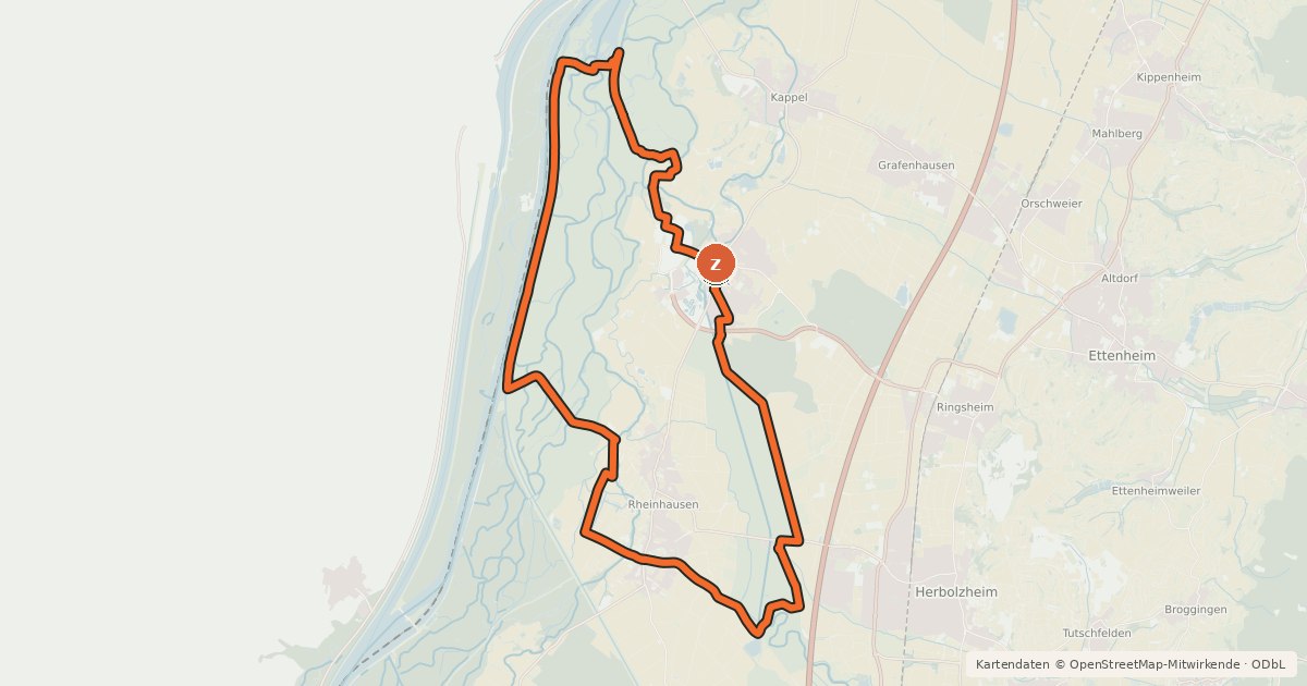 Kartenübersicht der Radroute Heuweg-Route