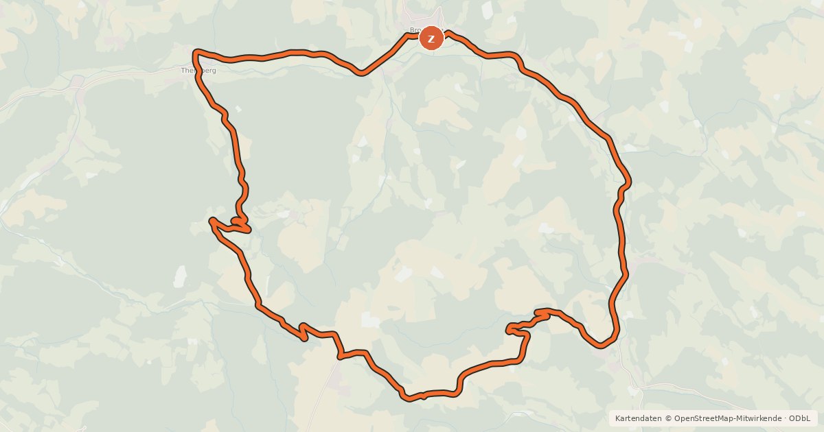 Kartenübersicht der Radroute Hexenroute
