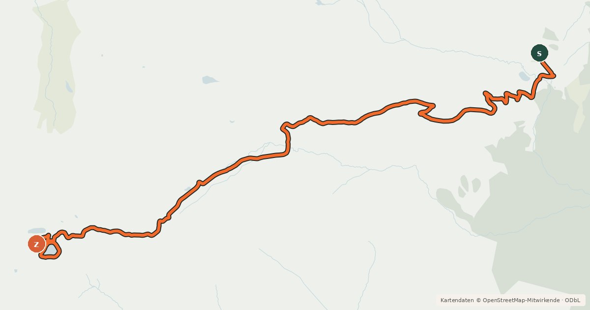Kartenübersicht der Radroute Hexenseehütte-Tour