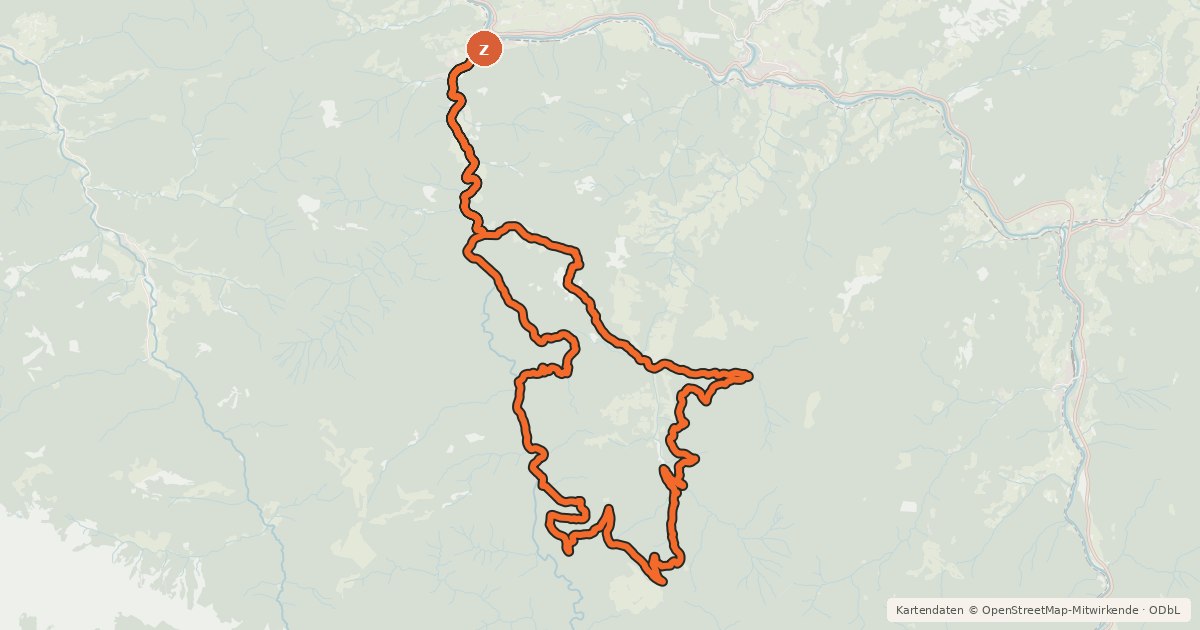 Kartenübersicht der Radroute Hintergebirgsmarathon