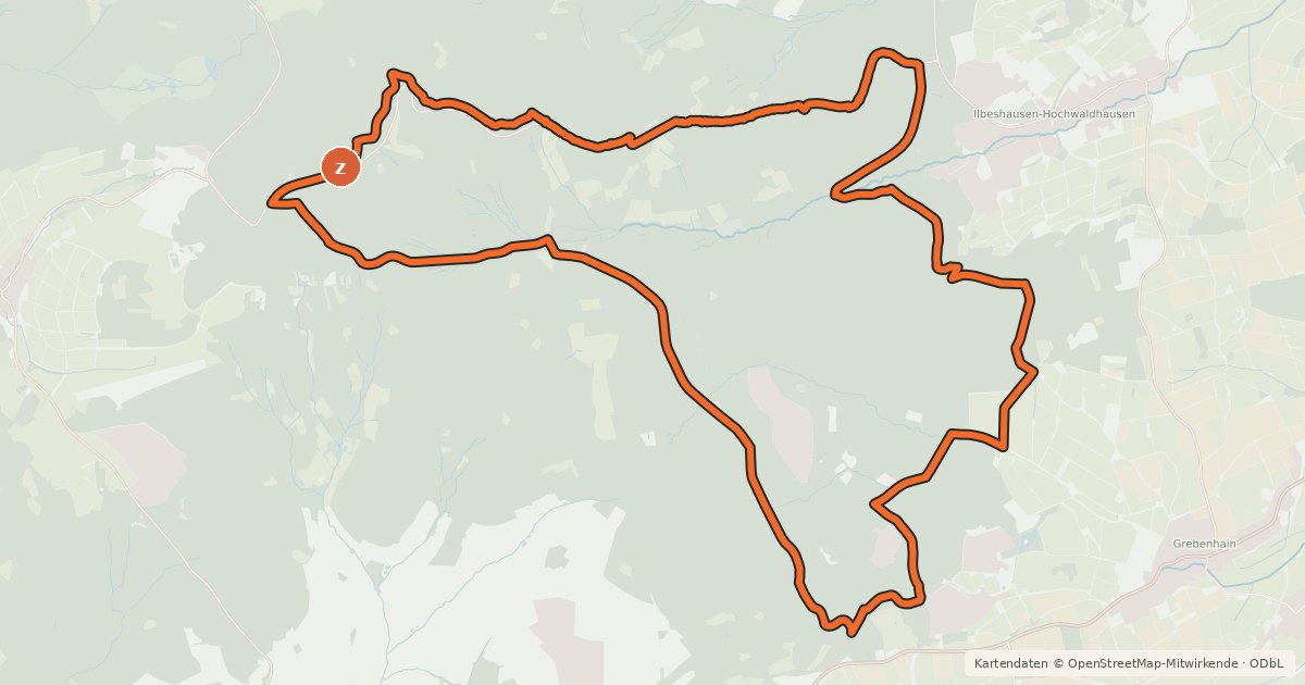 Kartenübersicht der Radroute Hirsch-Trail