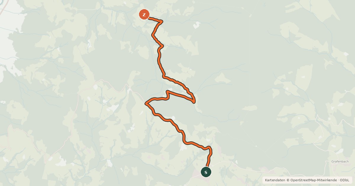 Kartenübersicht der Radroute Hochfeistritztour