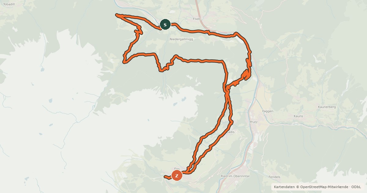Kartenübersicht der Radroute Hochgallmigg Tour