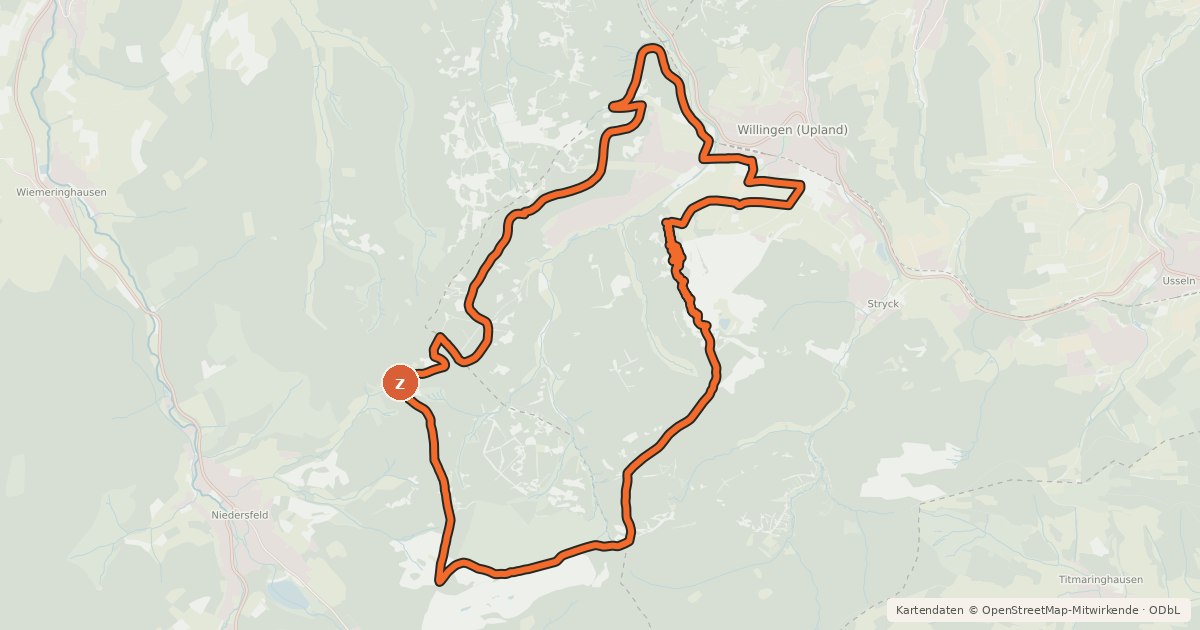 Kartenübersicht der Radroute Hochheide-Tour