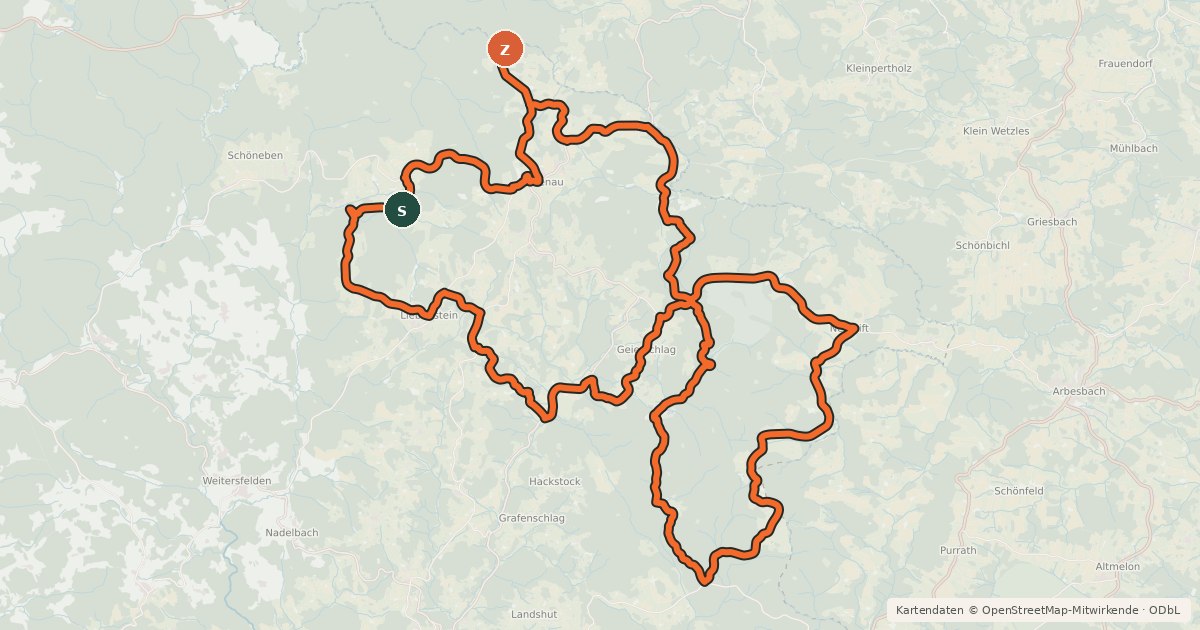 Kartenübersicht der Radroute Hochlandradroute Nr. 944