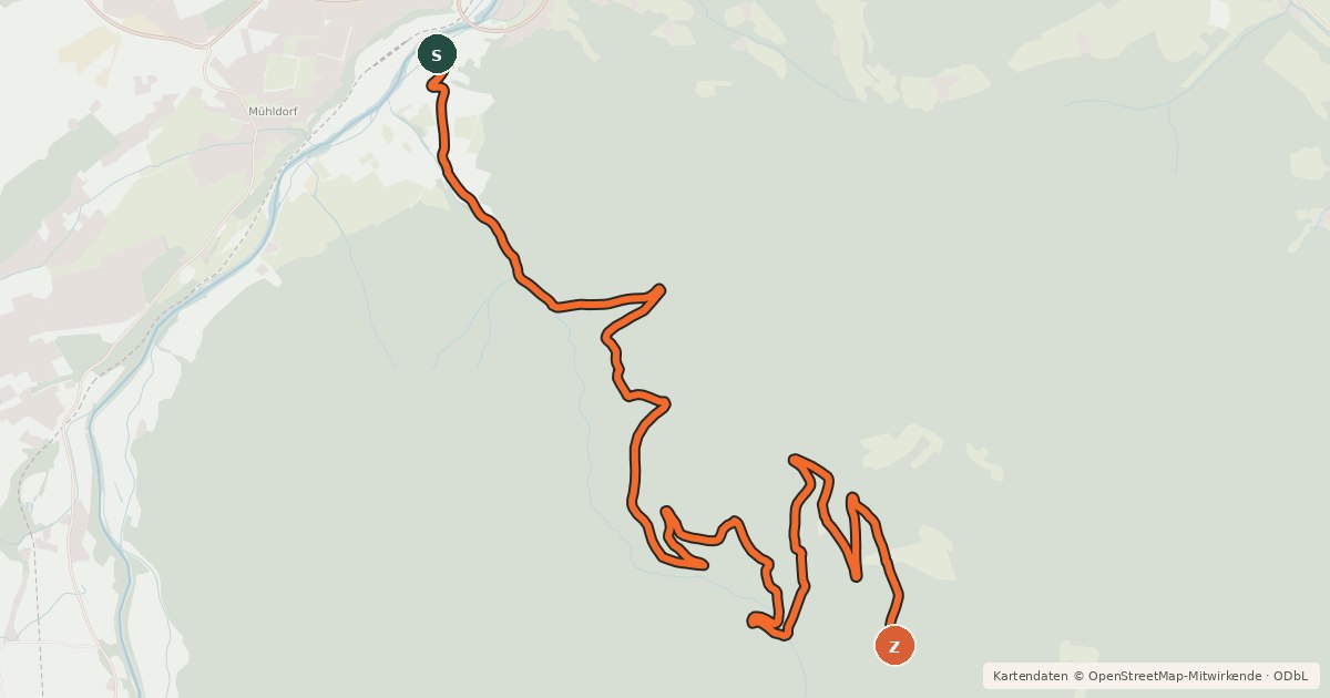 Kartenübersicht der Radroute Hochsalm MTB