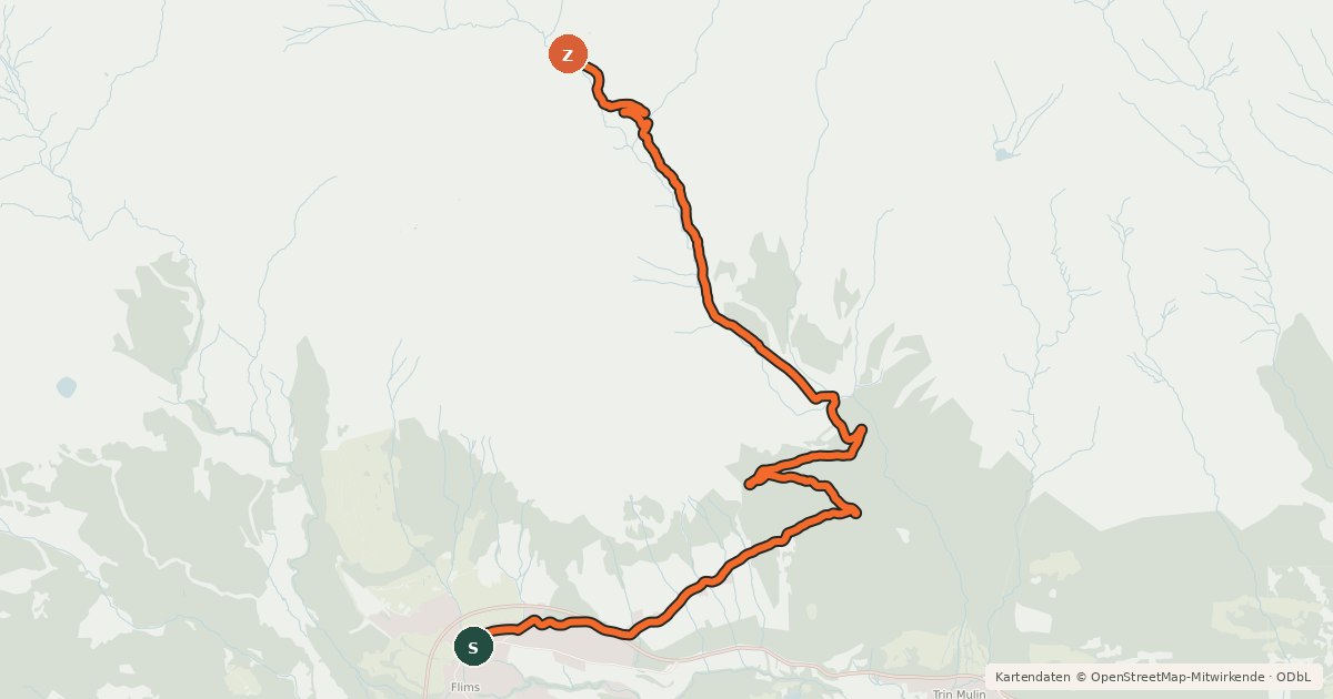 Kartenübersicht der Radroute Hochtal Bargis