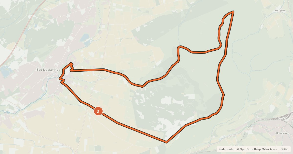 Kartenübersicht der Radroute Hochwald-Route