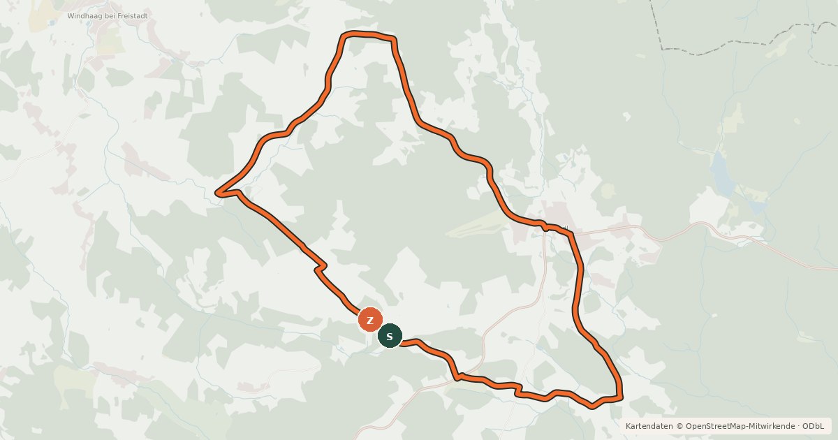 Kartenübersicht der Radroute Höhenradweg