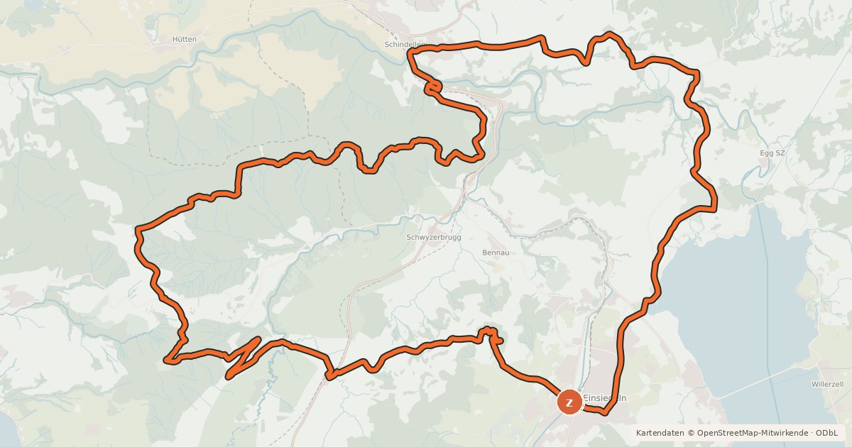 Kartenübersicht der Radroute Höhronen Bike