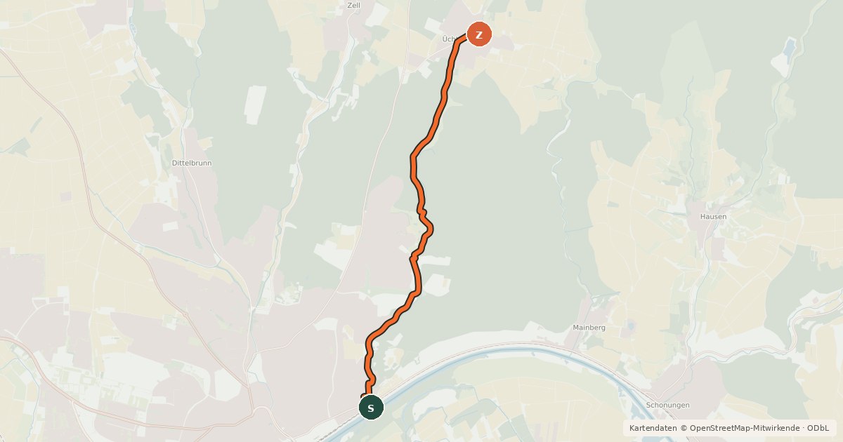 Kartenübersicht der Radroute Höllental
