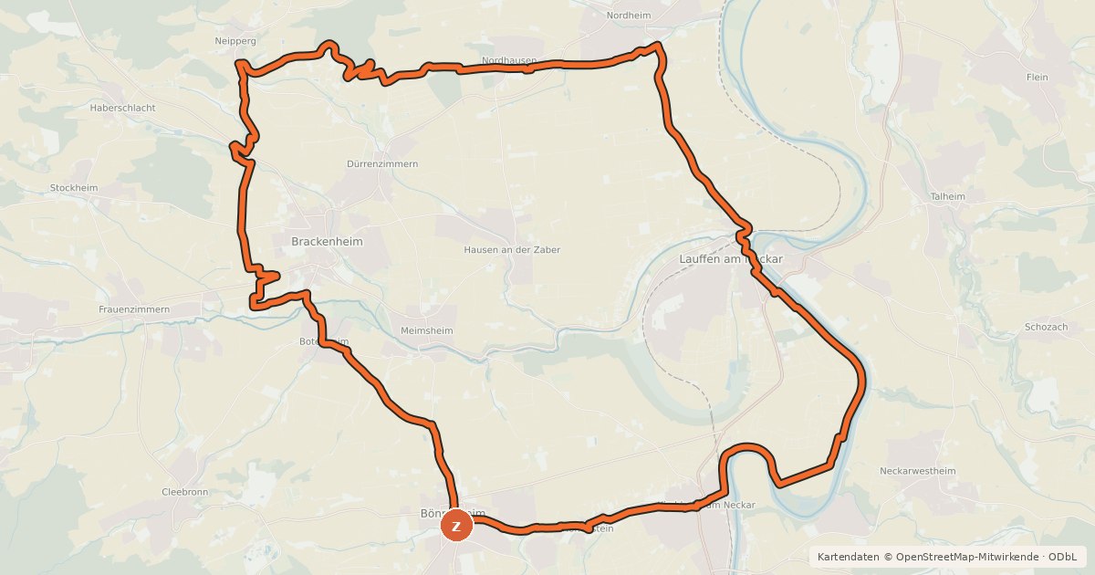 Kartenübersicht der Radroute Hörnle-Tour - 3B10 -