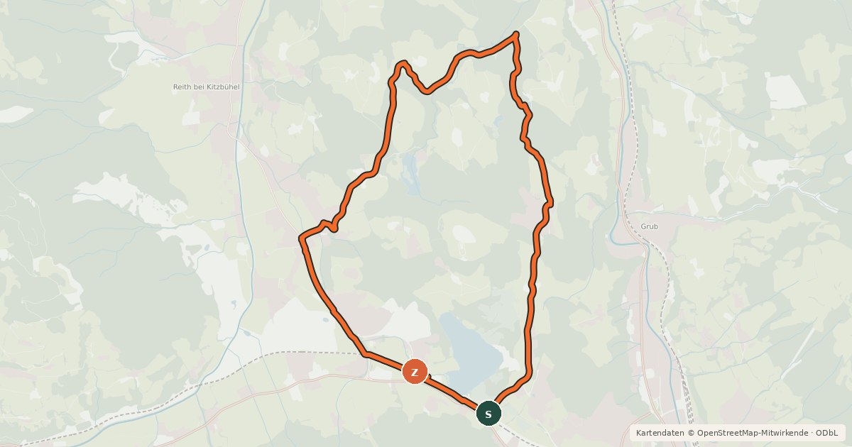 Kartenübersicht der Radroute Hörpfing Runde