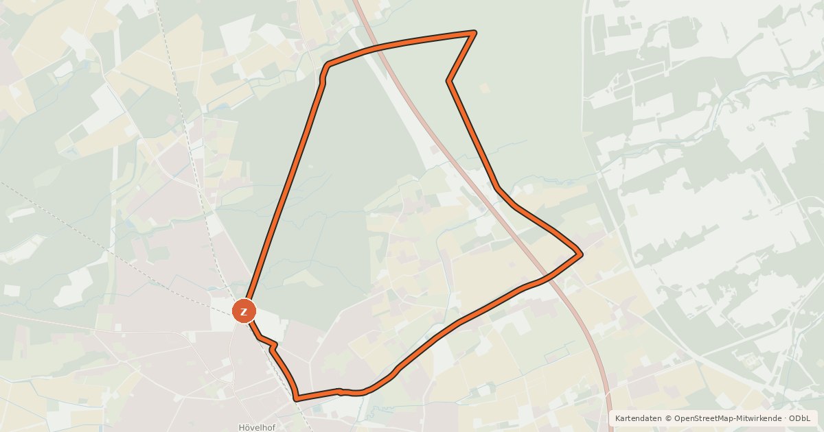 Kartenübersicht der Radroute Hövelhof Radroute Hö2