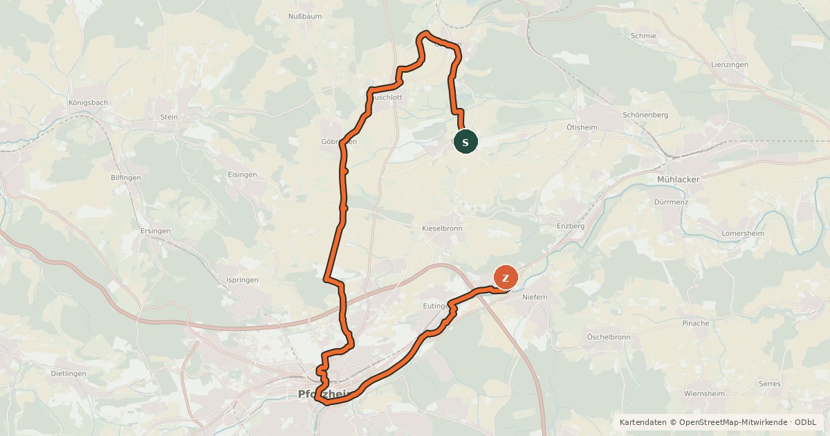 Kartenübersicht der Radroute Hof ErFAHRung