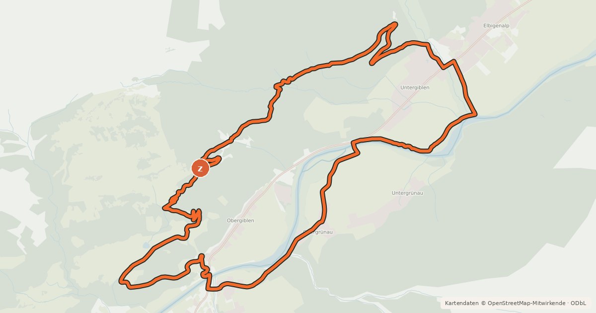 Kartenübersicht der Radroute Hof-Runde