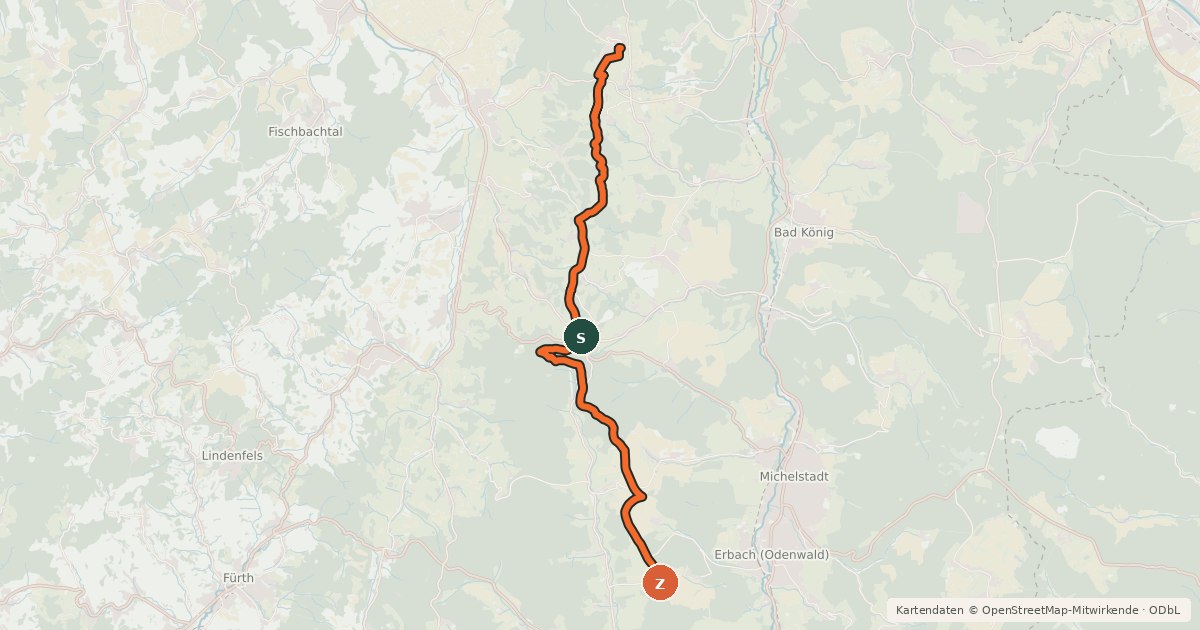 Kartenübersicht der Radroute Hohe Straße