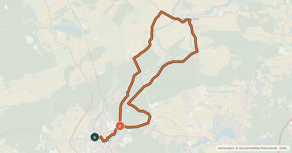 Kartenübersicht der Radroute Holländer-Rundweg