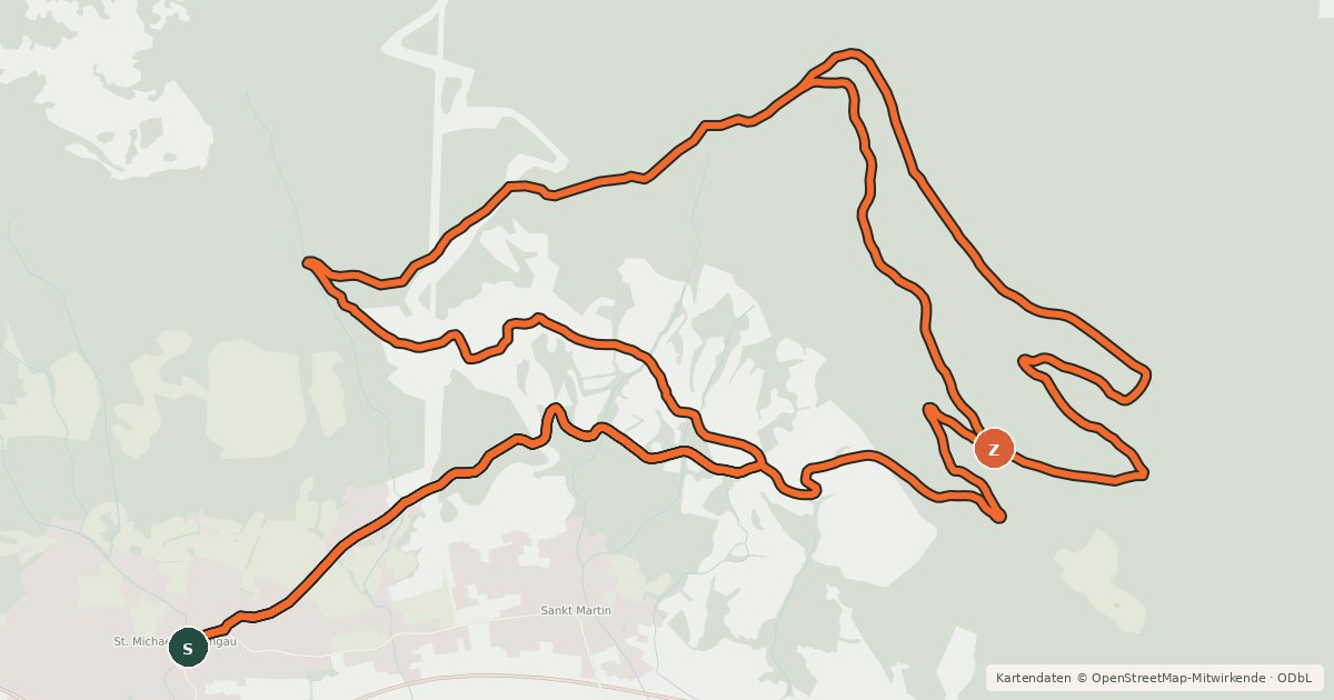 Kartenübersicht der Radroute Hollerberg-Runde