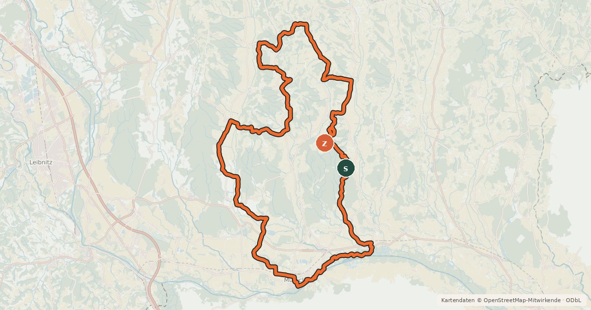 Kartenübersicht der Radroute Horizonttour
