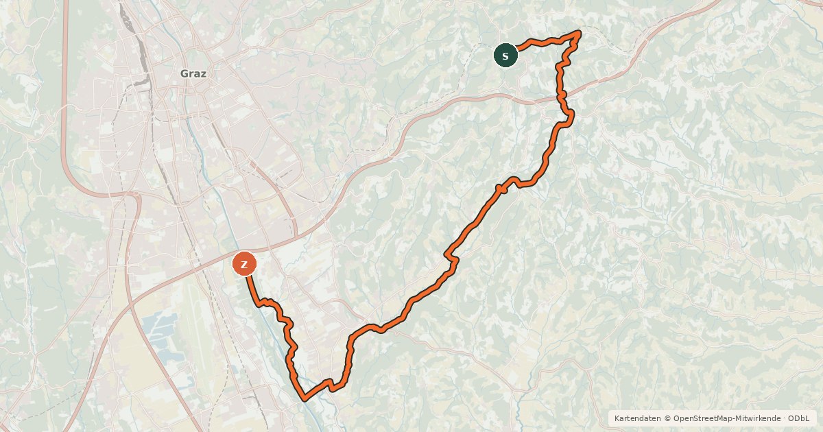 Kartenübersicht der Radroute Hügelland Tour