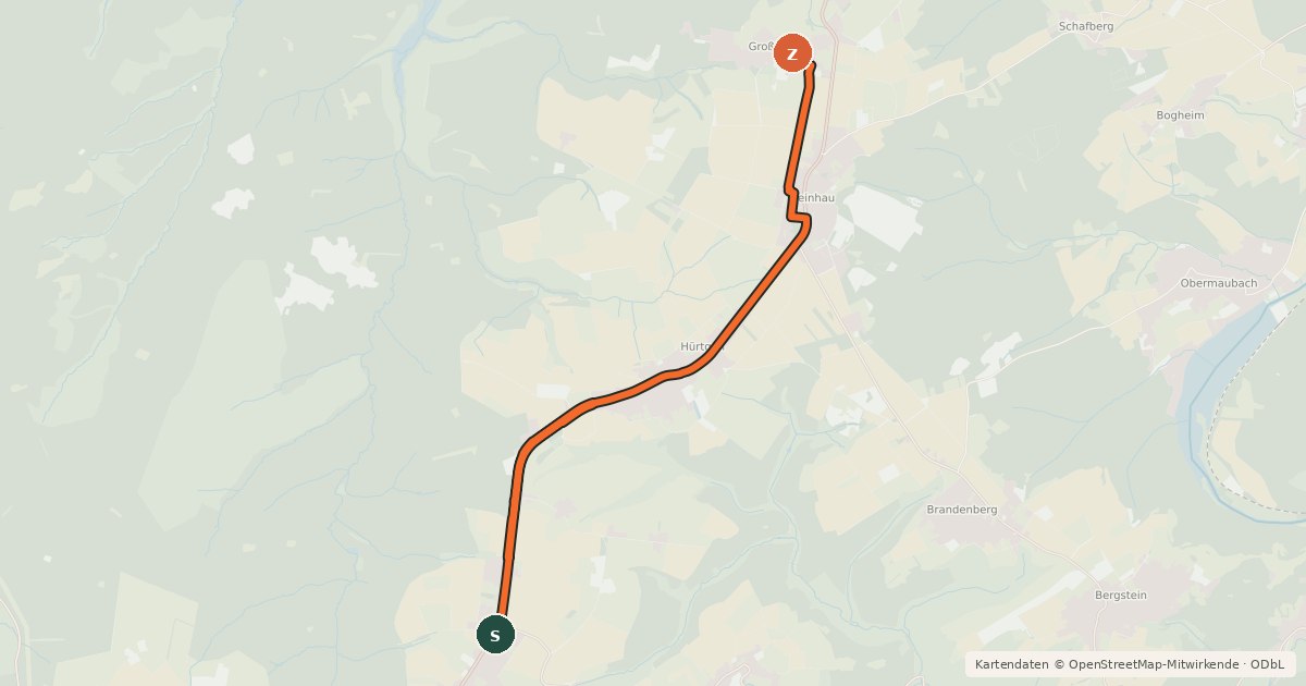 Kartenübersicht der Radroute Hürtgenwald (38) - Hürtgenwald (53)