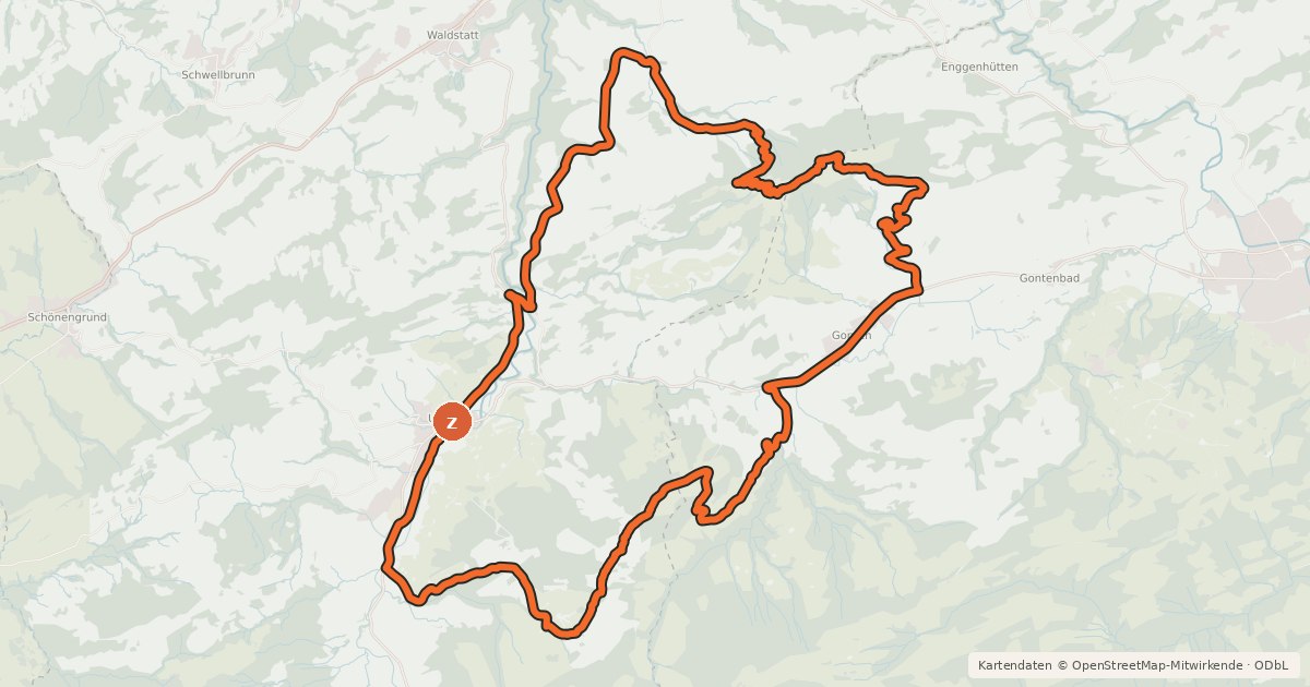 Kartenübersicht der Radroute Hundwiler Höhi-Route