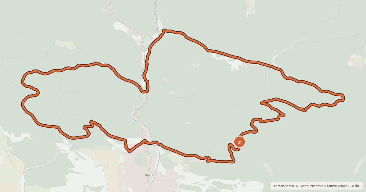 Kartenübersicht der Radroute I2 (Poppenberger Fitnessrunde)