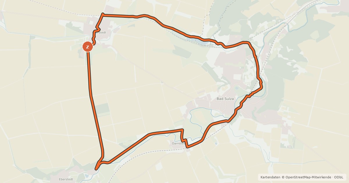 Kartenübersicht der Radroute Ilmtal-Raddreieck