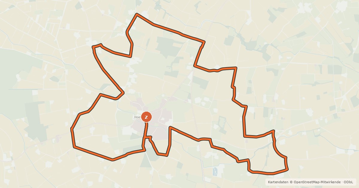 Kartenübersicht der Radroute Infotour Landwirtschaft