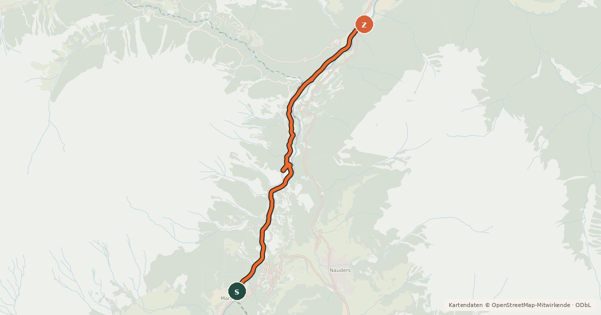 Kartenübersicht der Radroute Inn-Radweg
