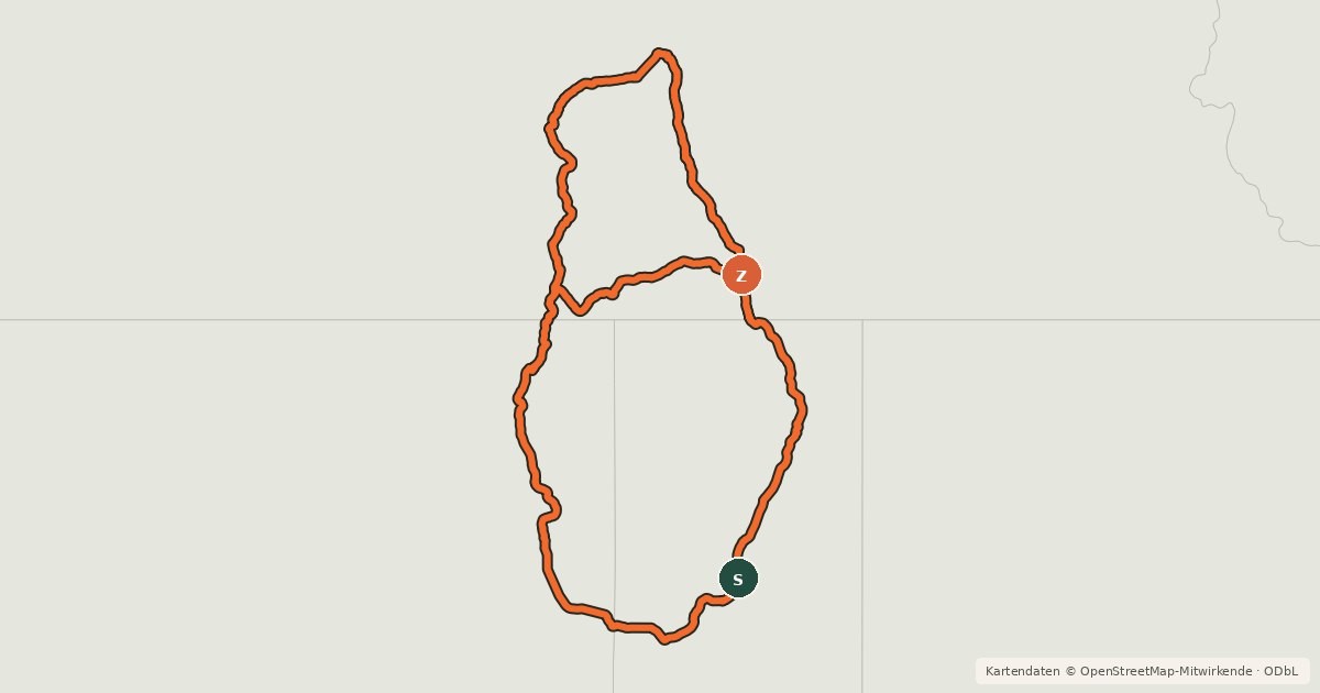 Kartenübersicht der Radroute International Selkirk Loop