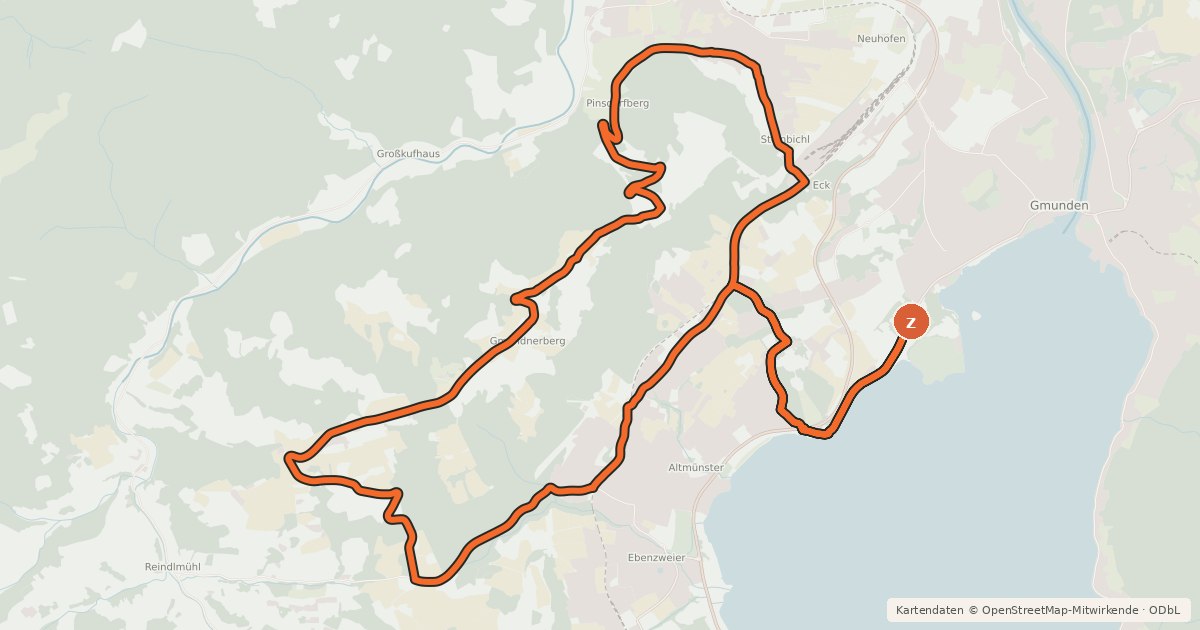 Kartenübersicht der Radroute Intersport Panorma Runde