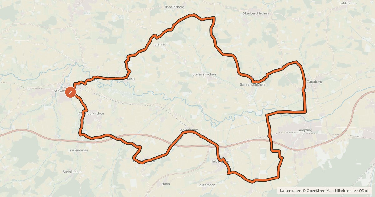 Kartenübersicht der Radroute Isental Tour