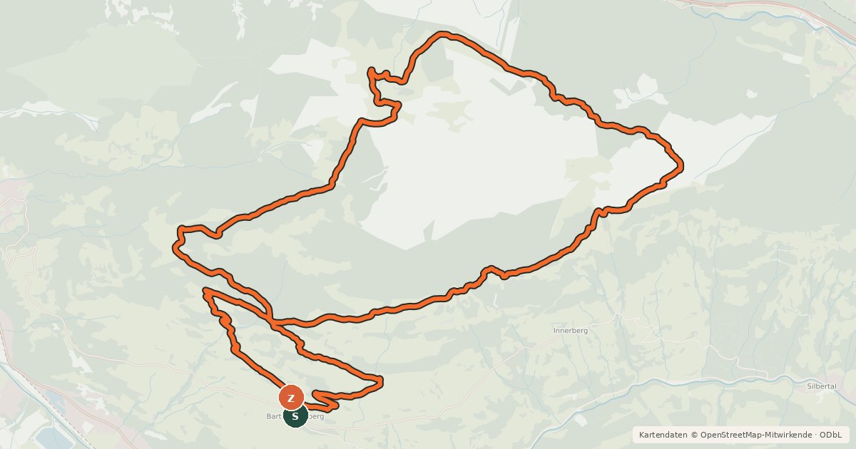 Kartenübersicht der Radroute Itonskopf Tour