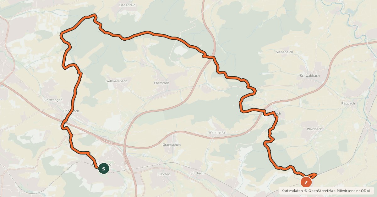 Kartenübersicht der Radroute IVB MTB Tour 2 Salzweg