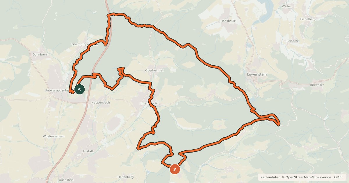 Kartenübersicht der Radroute IVB MTB Tour 4 Burgen Tour