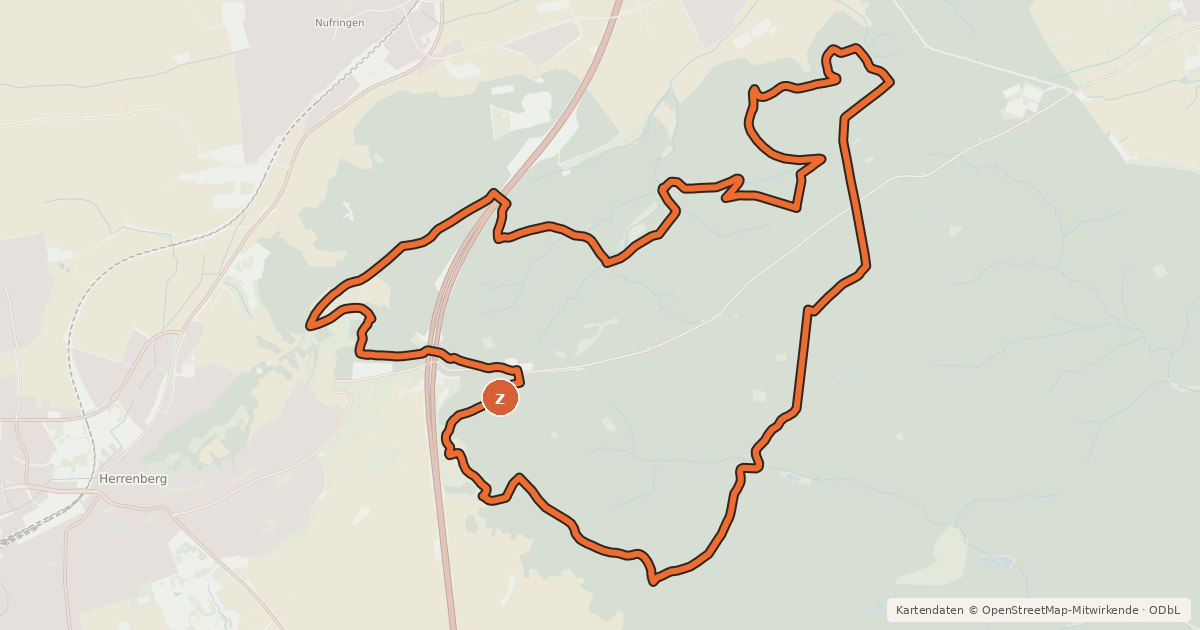 Kartenübersicht der Radroute Jägerweg Spezialtour (gekürzt)