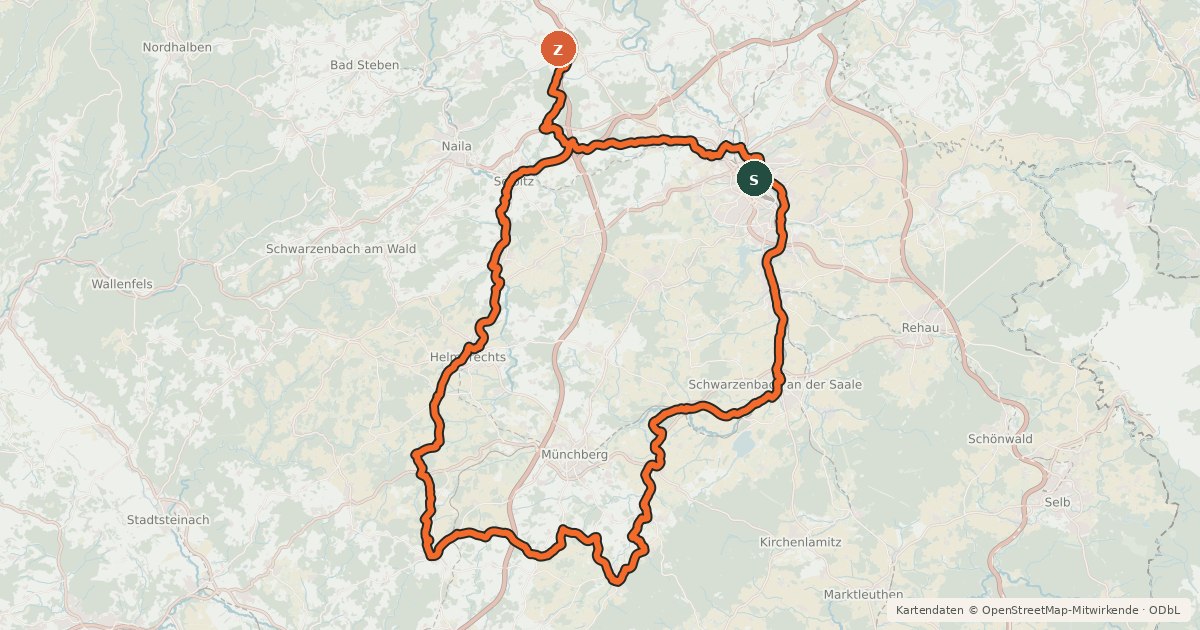 Kartenübersicht der Radroute Jakobus Radpilgerweg