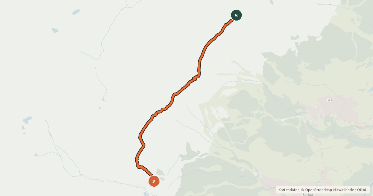 Kartenübersicht der Radroute Jochtrail