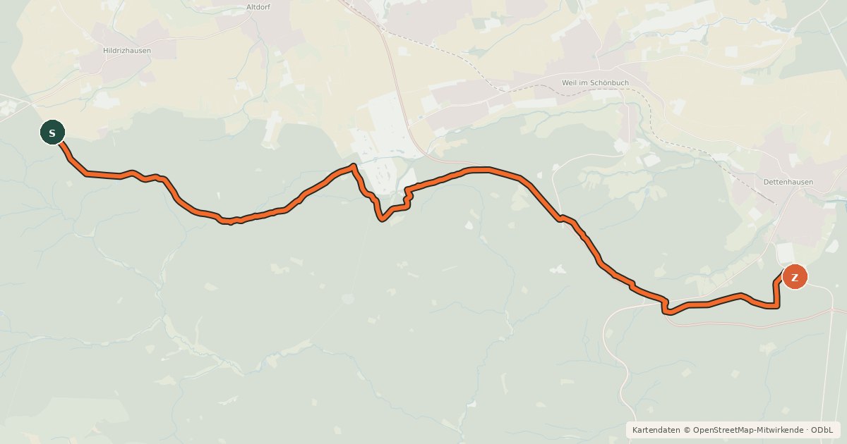 Kartenübersicht der Radroute Johannes-Konath-Eiche - Einstieg Ranzenpuffertour