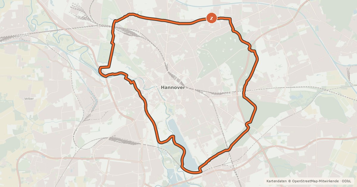 Kartenübersicht der Radroute Julius-Trip-Ring