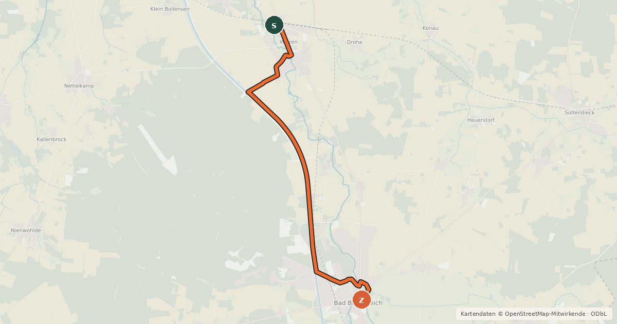Kartenübersicht der Radroute Juniortour