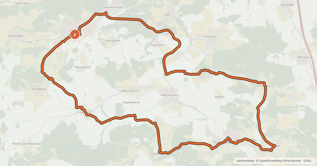 Kartenübersicht der Radroute Jurapanorama