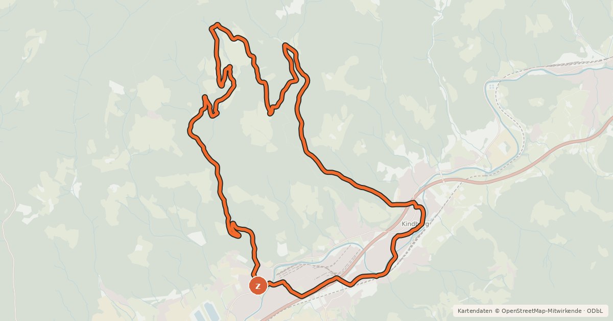 Kartenübersicht der Radroute K4 MTB-Strecke Kindberg – Herzogberg