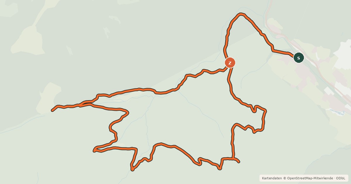 Kartenübersicht der Radroute Kaitlalm/Reiteralm-Runde