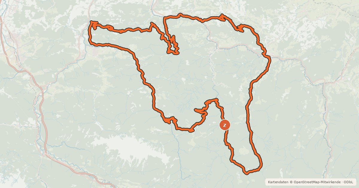 Kartenübersicht der Radroute Kalkalpentour