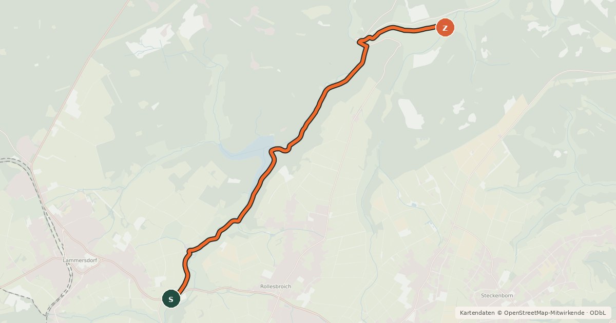 Kartenübersicht der Radroute Kalltal-Radweg