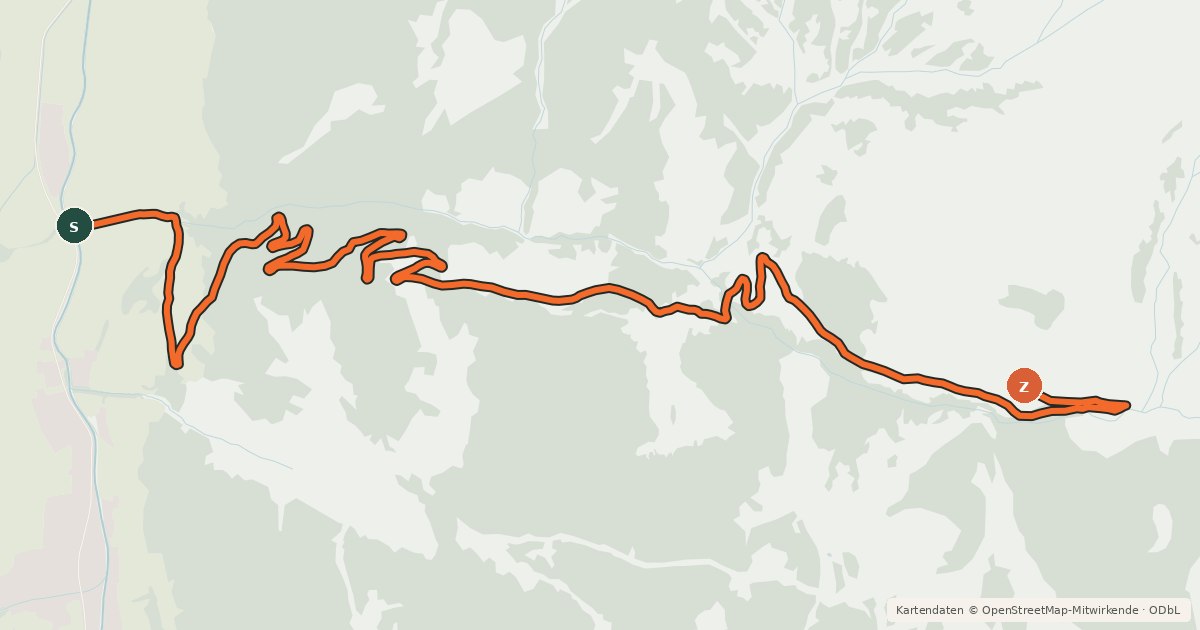 Kartenübersicht der Radroute Kammerer Grundalm Tour